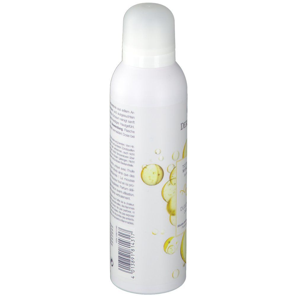 Flacon blanc avec texte. Inscription: Anwendung, Inhaltsstoffe, Warnhinweise. 200ml. Code-barres.