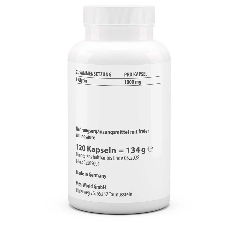 Dos du flacon blanc. Ingrédients, informations nutritionnelles et fabricant. 120 gélules, 134g.