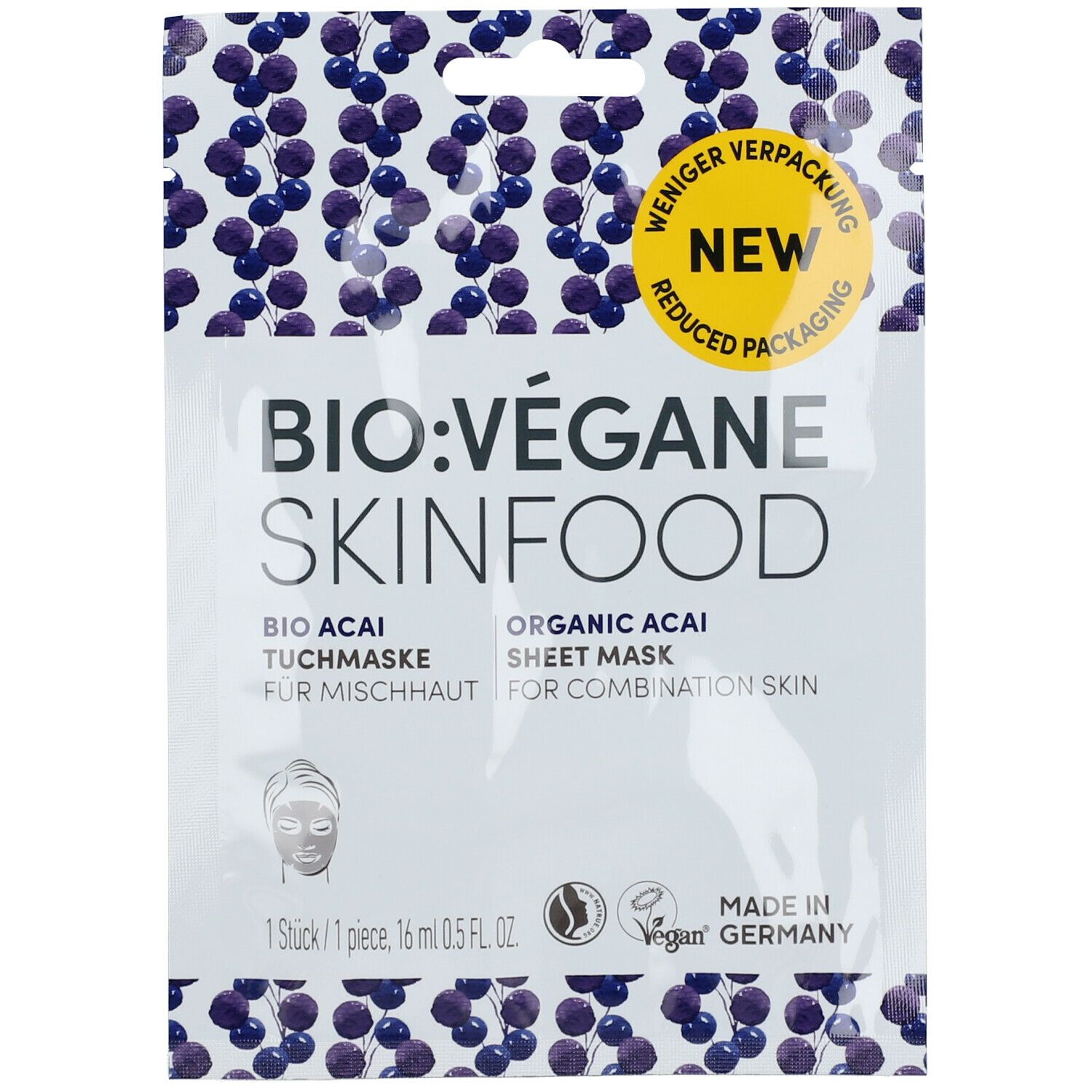 BIO VÉGANE SKINFOOD BIO ACAI Masque en tissu