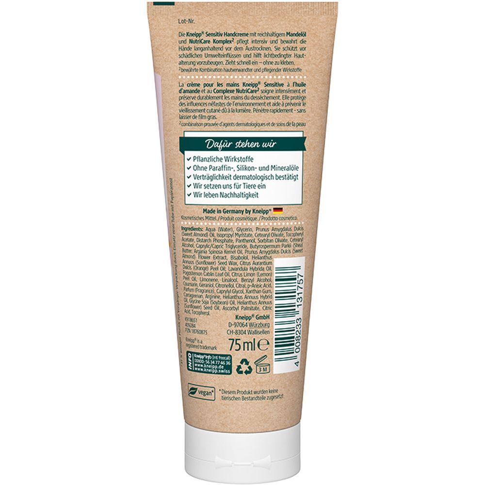 Kneipp® Soin apaisant Sensitiv Crème pour les mains