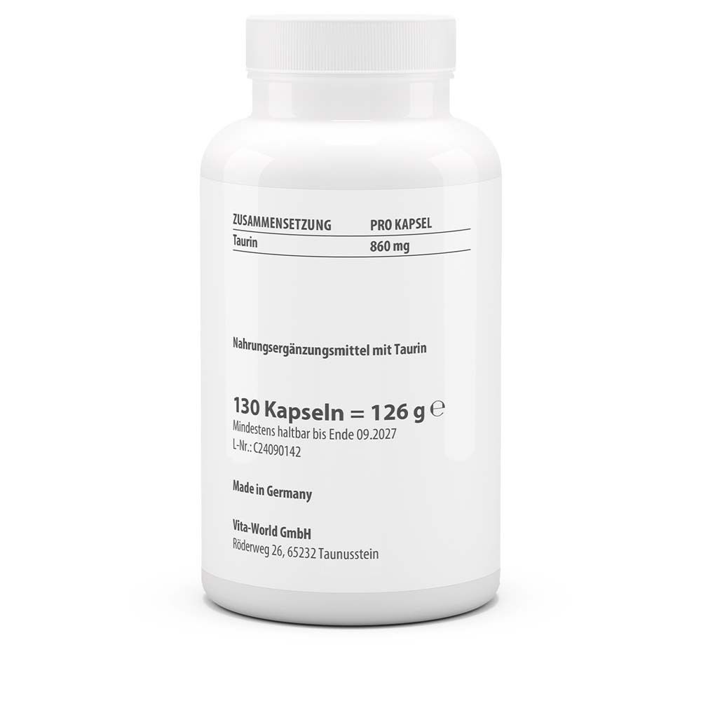 Dos du flacon blanc. Ingrédients, valeurs nutritionnelles, date de péremption et fabricant. 130 gélules = 126 g.