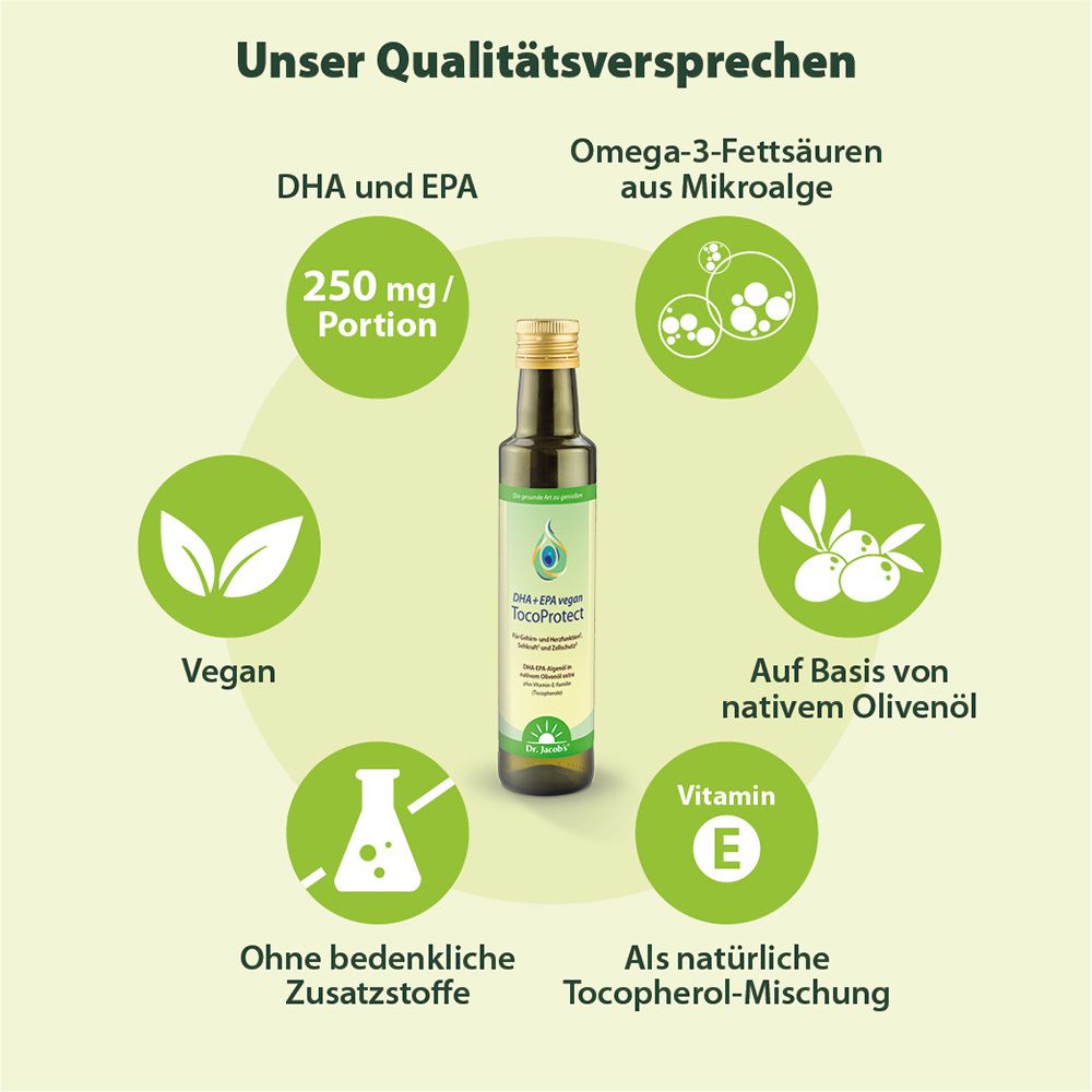 DR.Jacobs TocoProtect DHA + EPA vegan  Huile d'olive extra vierge