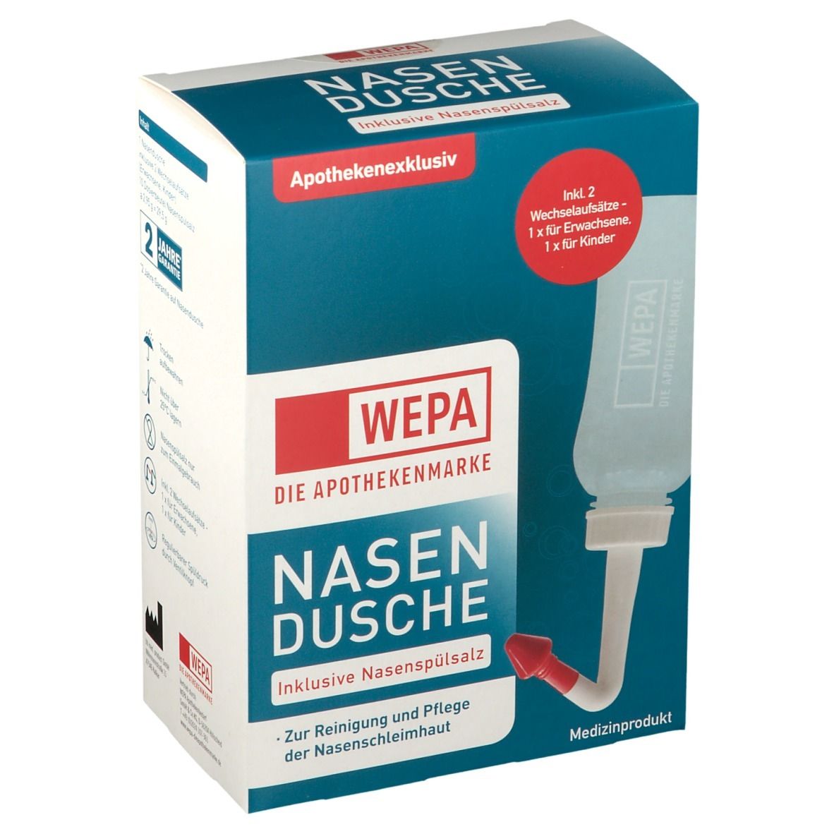 WEPA Nasenspülkanne mit 10 x 2,95 g Nasenspülsalz