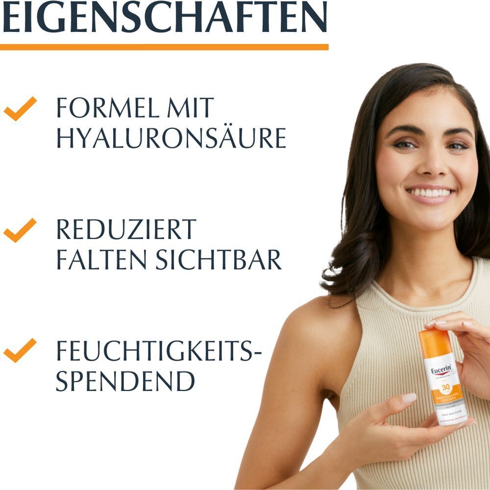 Eucerin® Photoaging Control Face Sun Fluid LSF 30 – hoher Sonnenschutz hilft gegen Photoaging und reduziert Falten sichtbar