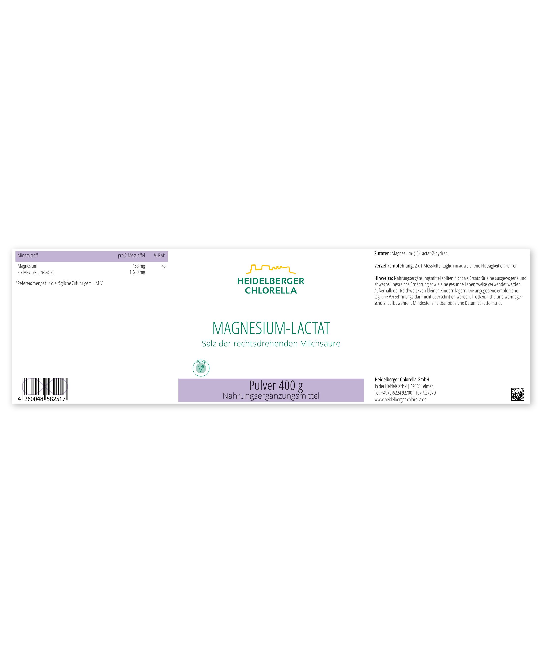 Heidelberger Chlorella® Magnesium-Lactat