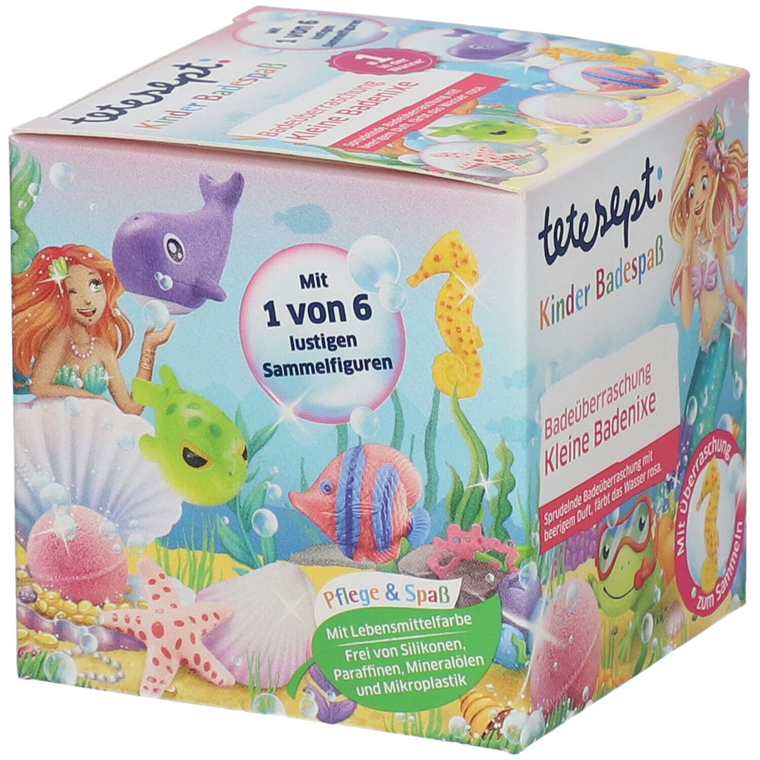 tetesept® enfants se baignant avec de petites sirènes de bain amusantes