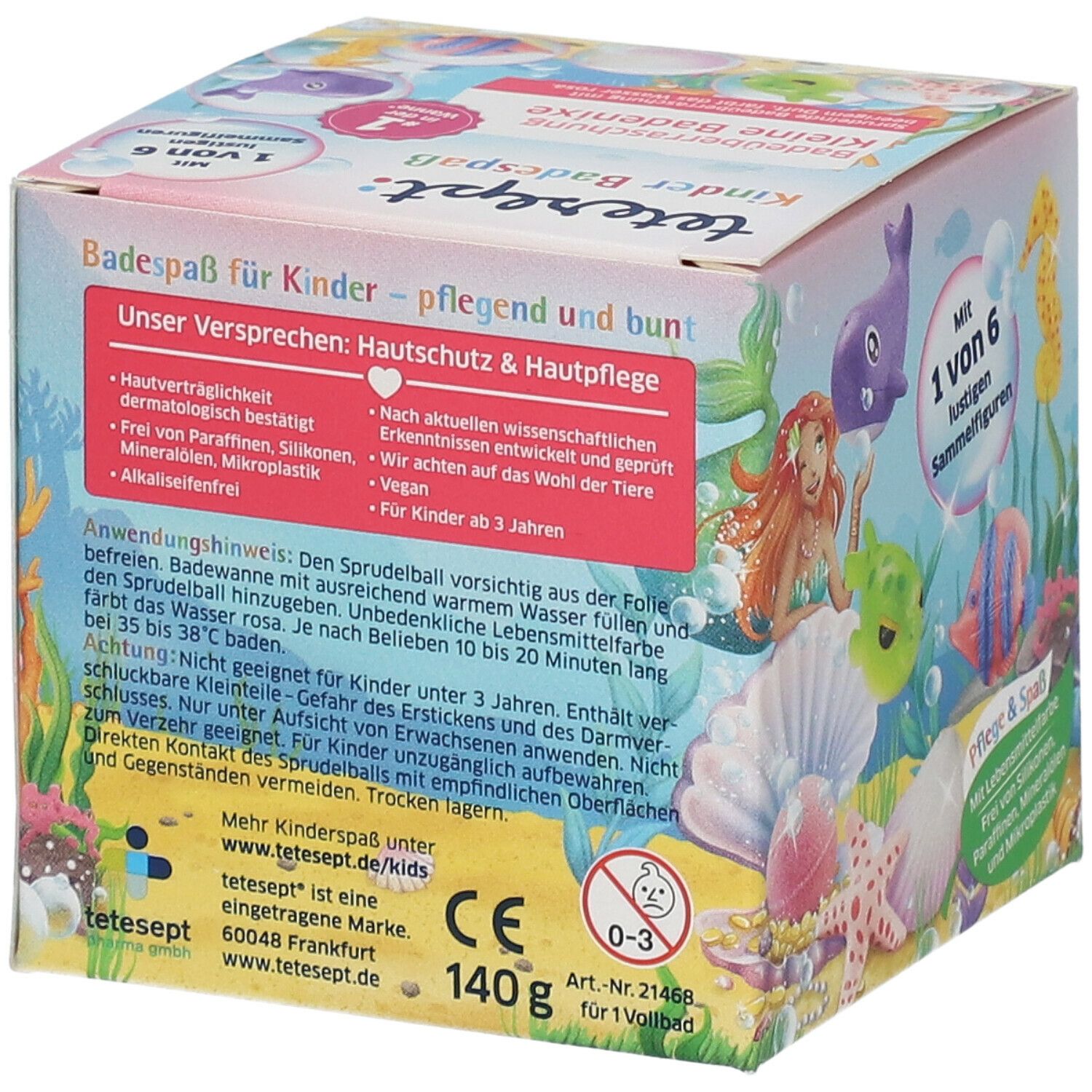 tetesept® enfants se baignant avec de petites sirènes de bain amusantes