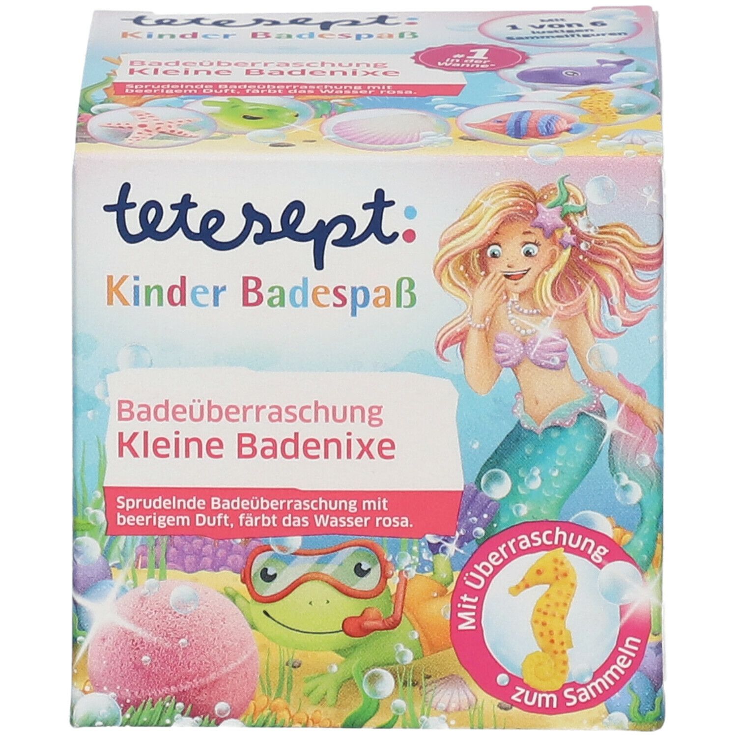 tetesept® enfants se baignant avec de petites sirènes de bain amusantes