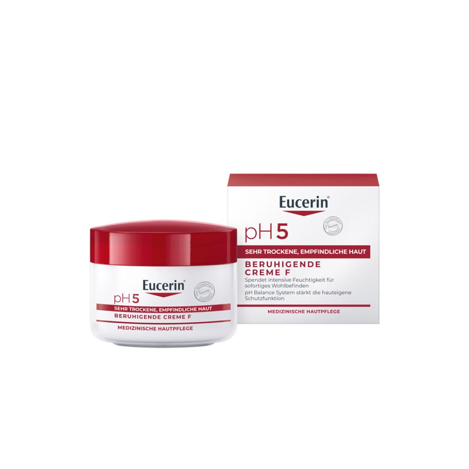 Eucerin® pH5 Reichhaltige Creme F – Beruhigende Hautpflege für strapazierte Haut, spendet 24h intensive Feuchtigkeit