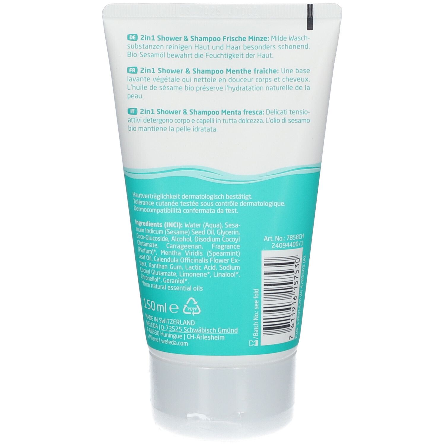 WELEDA Kids 2 in 1 Shower & Shampoo Menthe fraîche