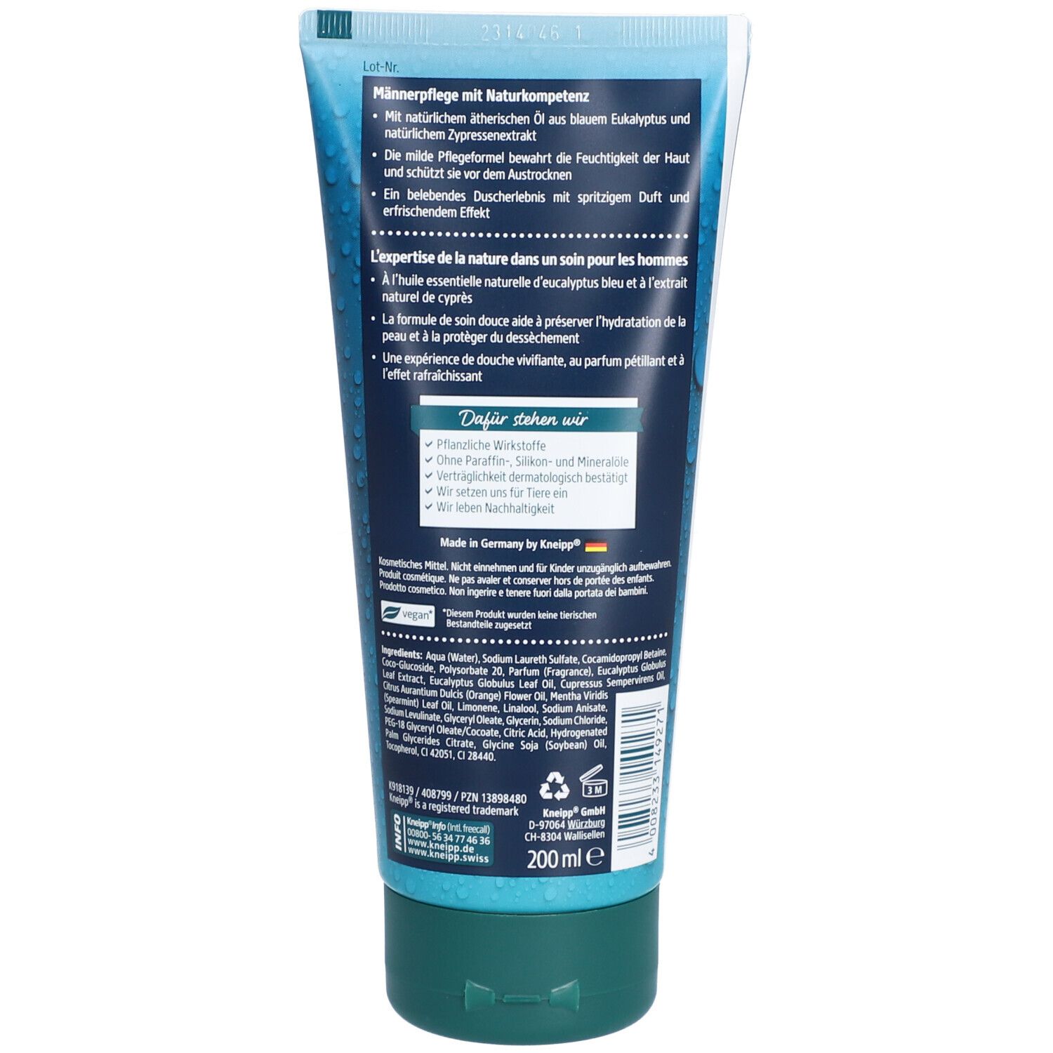 Kneipp® Dusch Tonic Männer 2 in 1 Blauer Eukalyptus & Zypresse
