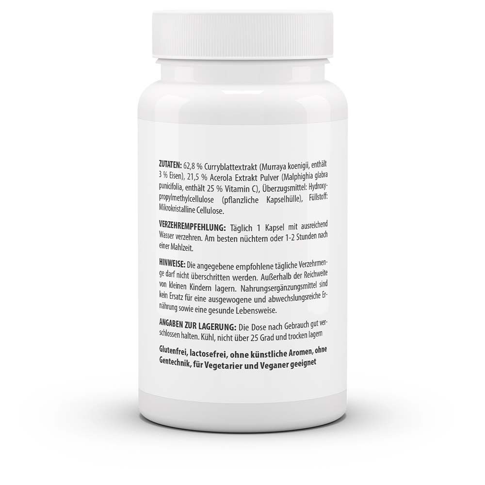 Dos du flacon blanc. Contient des informations sur les ingrédients, les recommandations de consommation et les instructions de stockage.