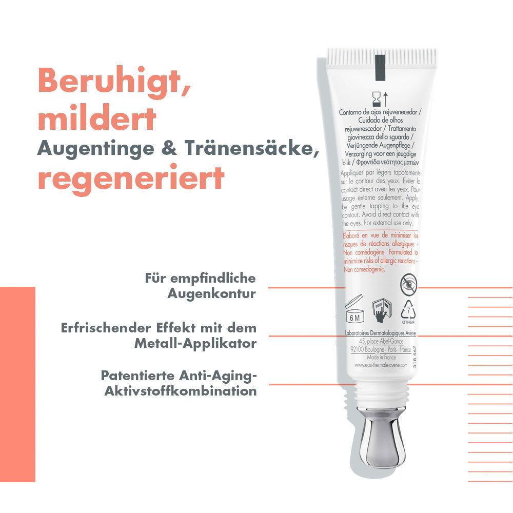 Avène DermAbsolu AUGEN Verjüngende Augenpflege, kühlender und abschwellender Effekt - Anti-Aging Pflege