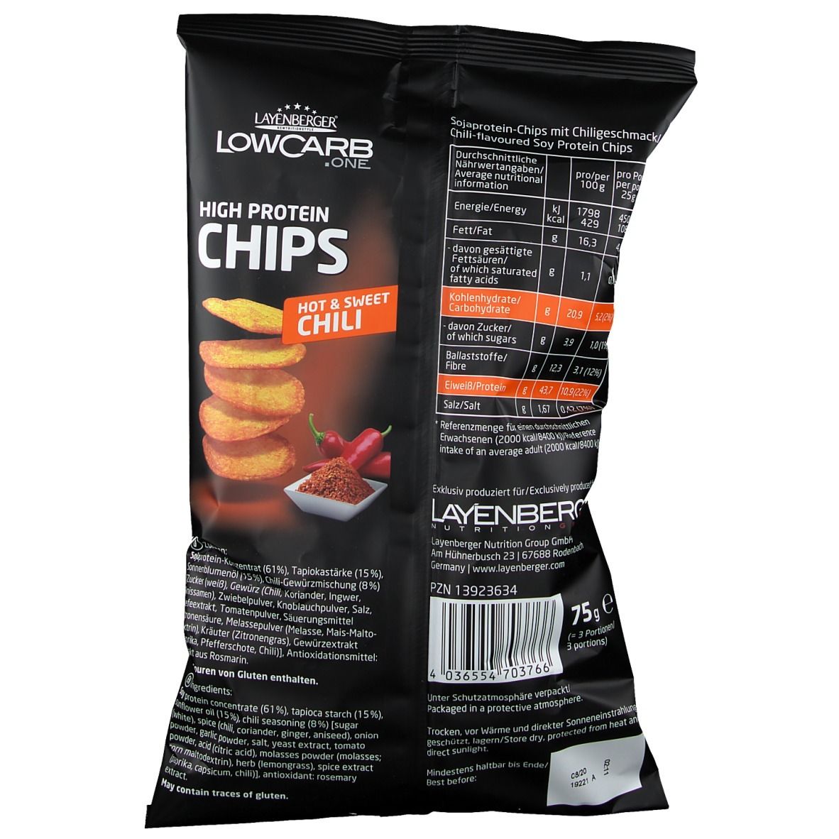LAYENBERGER® High Protein Chips Hot&Sweet Chili 75 g Redcare Apotheke