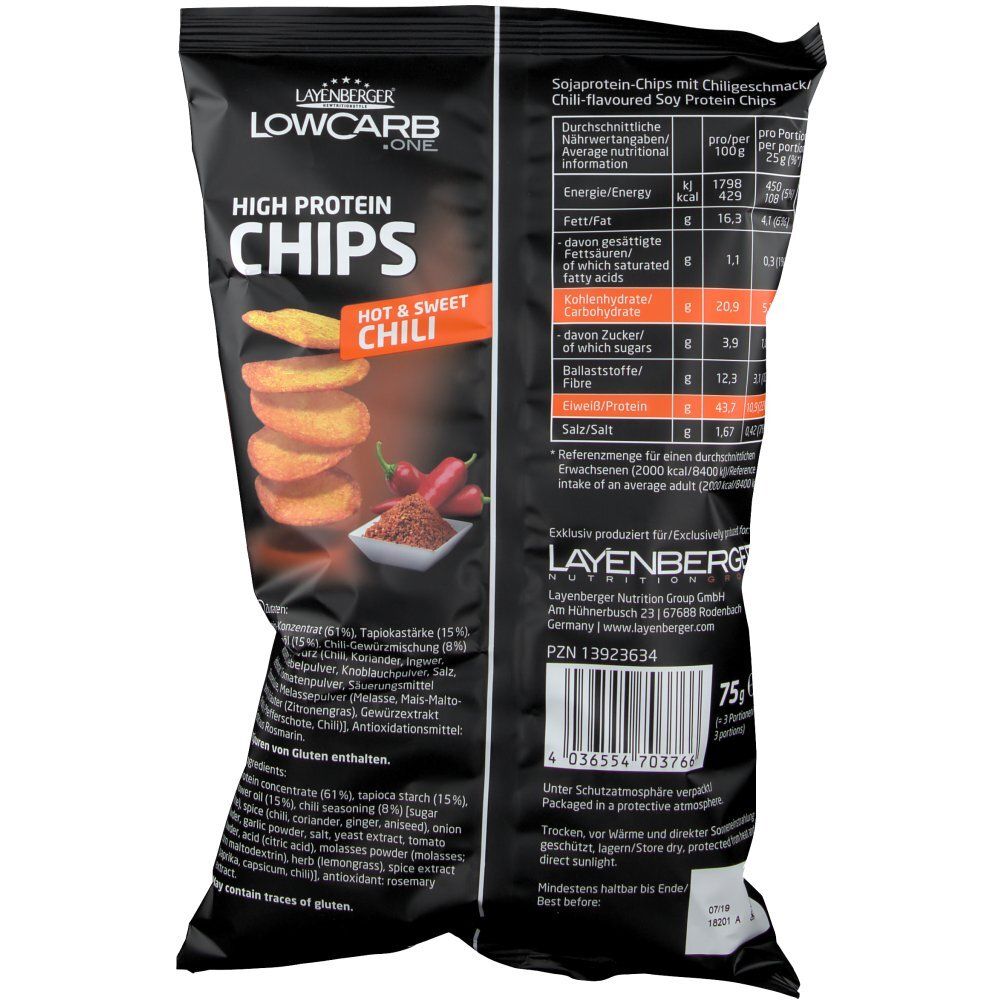 LAYENBERGER® LOWCARB.ONE Chips Hot & Sweet Chilli