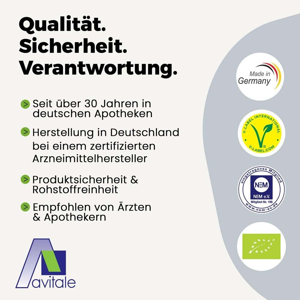 Qualité, sécurité, responsabilité. Certifications et logo Avitale.