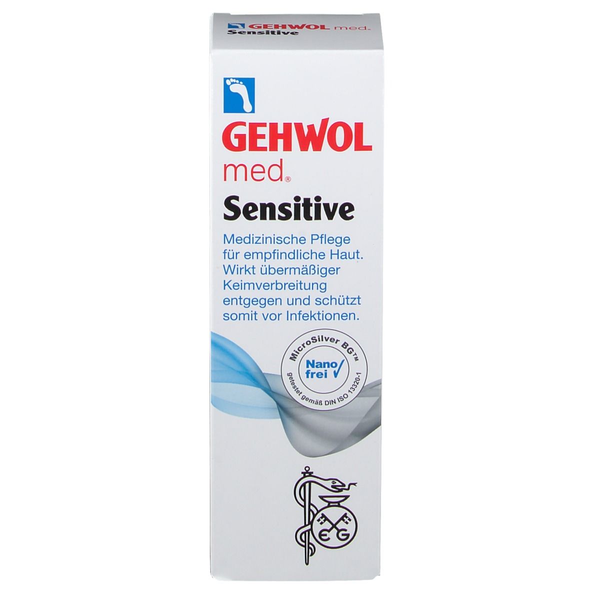 Boîte GEHWOL med. Sensitive. Soin médical pour peaux sensibles. Sans nano.