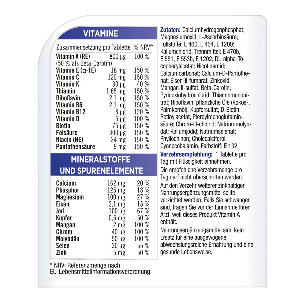 Centrum Generation Multivitamin 50+ – Hochwertiges Nahrungsergänzungsmittel mit Mikronährstoffen – Für Erwachsene ab 50 Jahren – Vitamine, Mineralstoffe, Spurenelemente