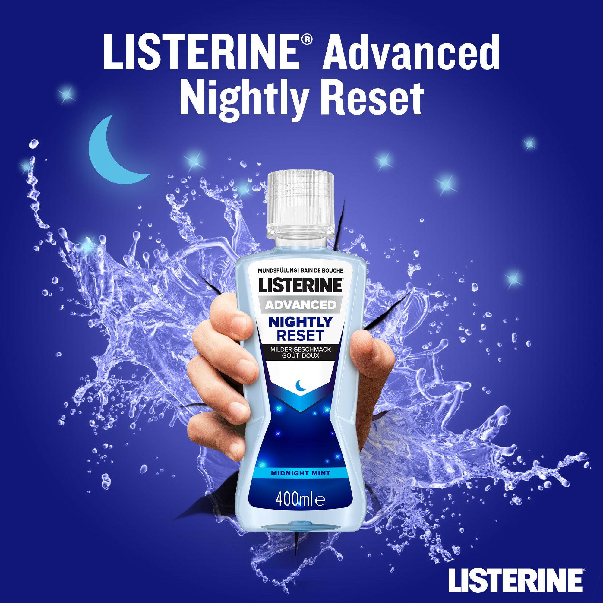 LISTERINE® Advanced Nightly Reset milder Geschmack