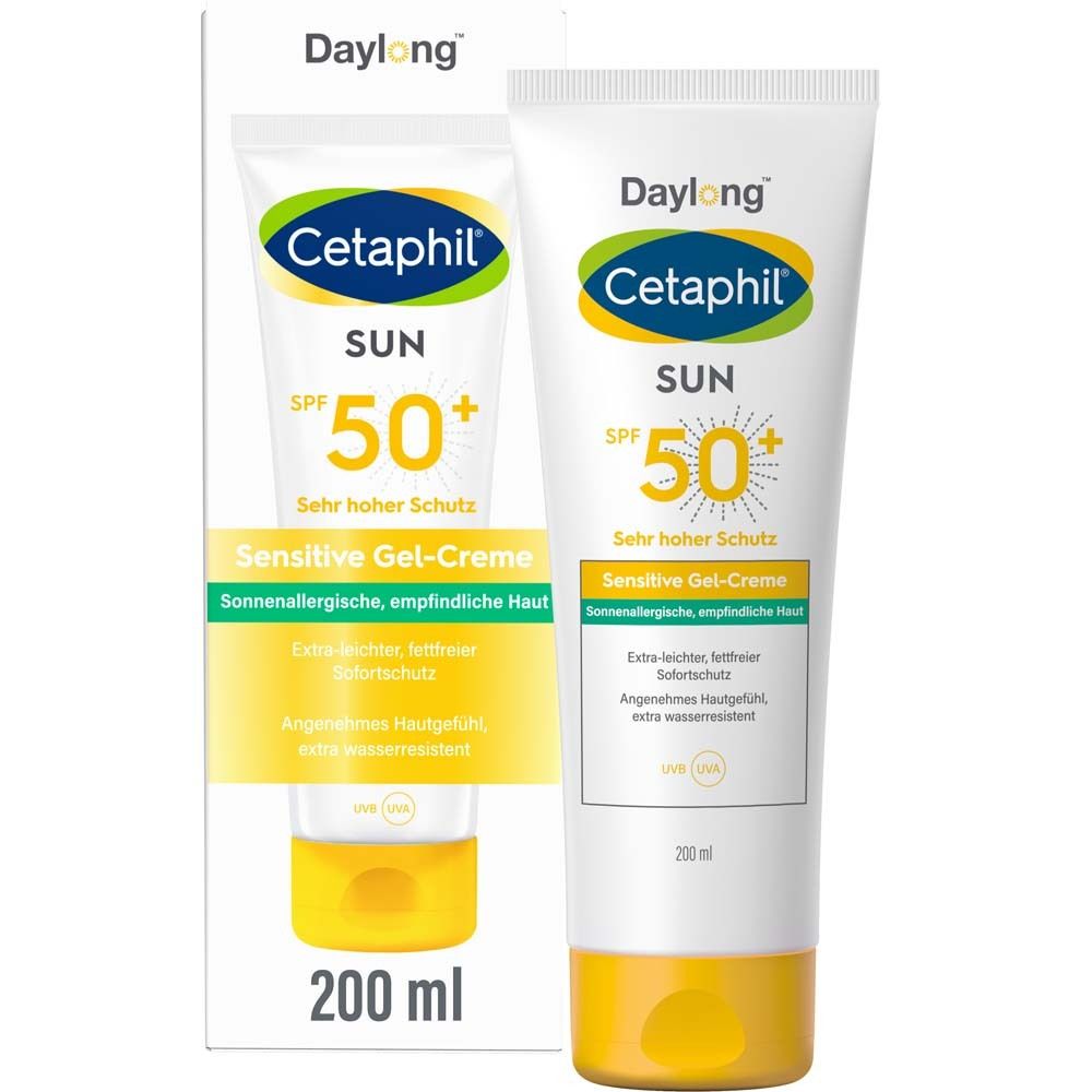 CETAPHIL SUN Sensitive Gel-Creme SPF 50+ Extra-leichter, fettfreier Sonnenschutz