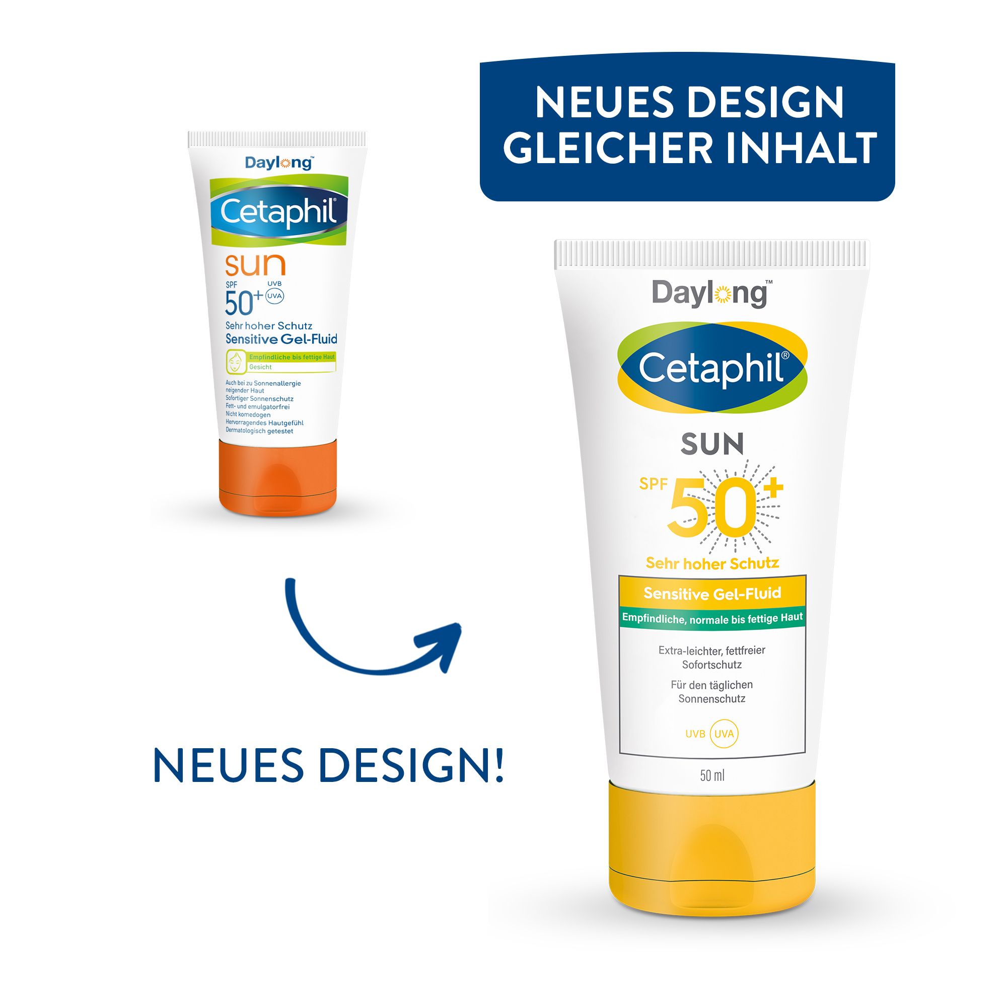 CETAPHIL SUN Sensitive Gel-Fluid SPF 50+ Extra-leichter Sonnenschutz Gesicht