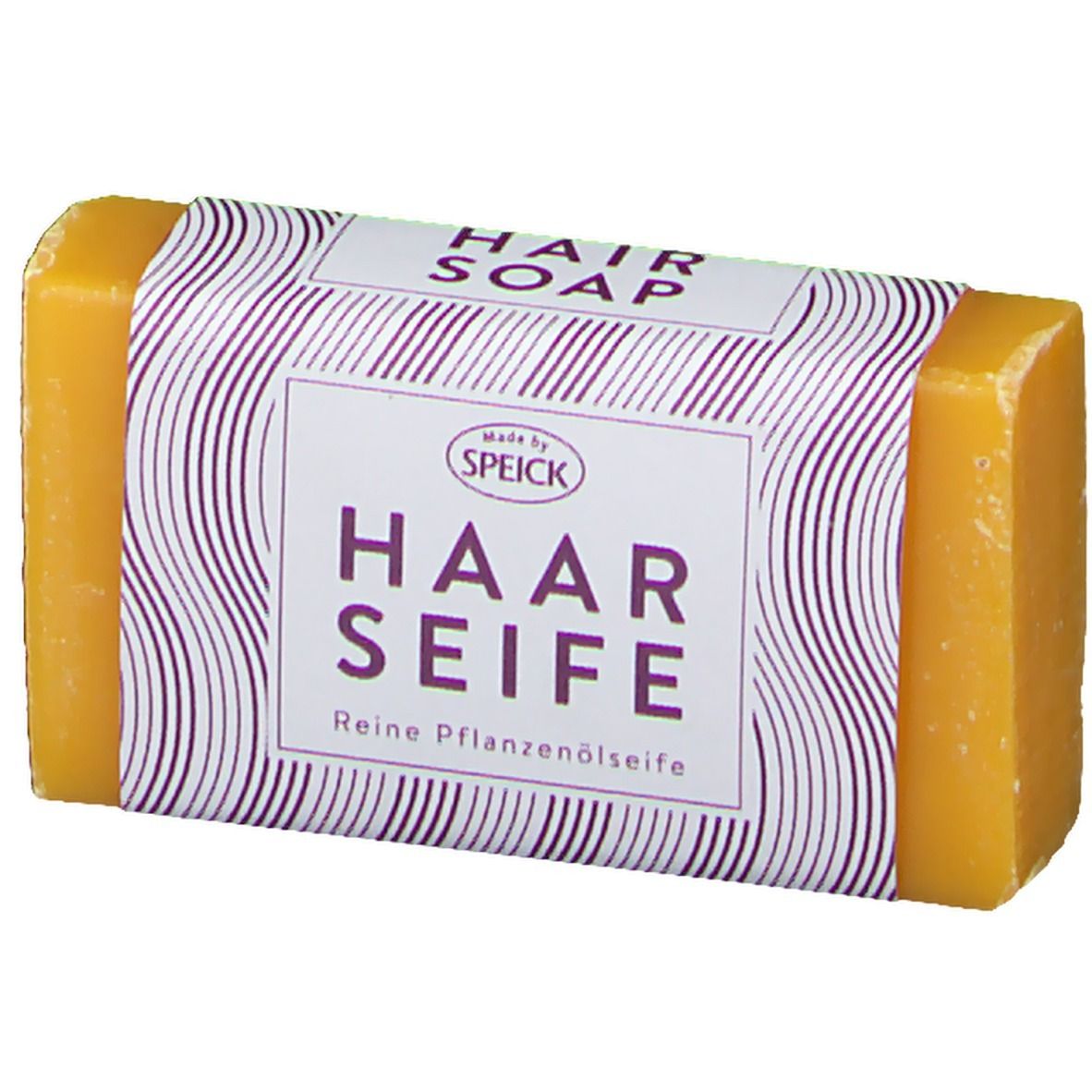 Savon pour cheveux Speick à l'huile végétale, savon pur à l'huile végétale, 45g, légèrement en biais de face.