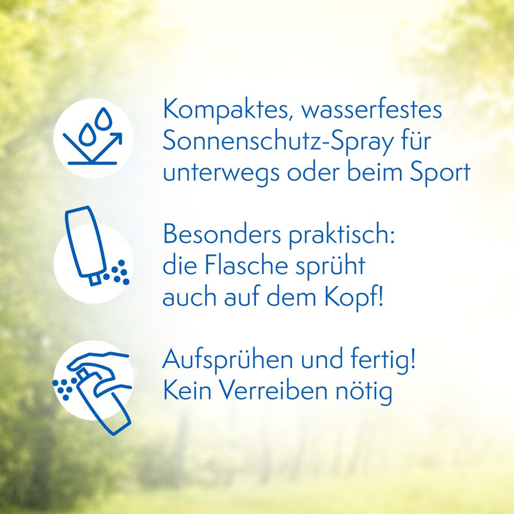 Graphique: Spray compact et résistant à l'eau, la bouteille pulvérise aussi sur la tête, pas besoin de frotter.