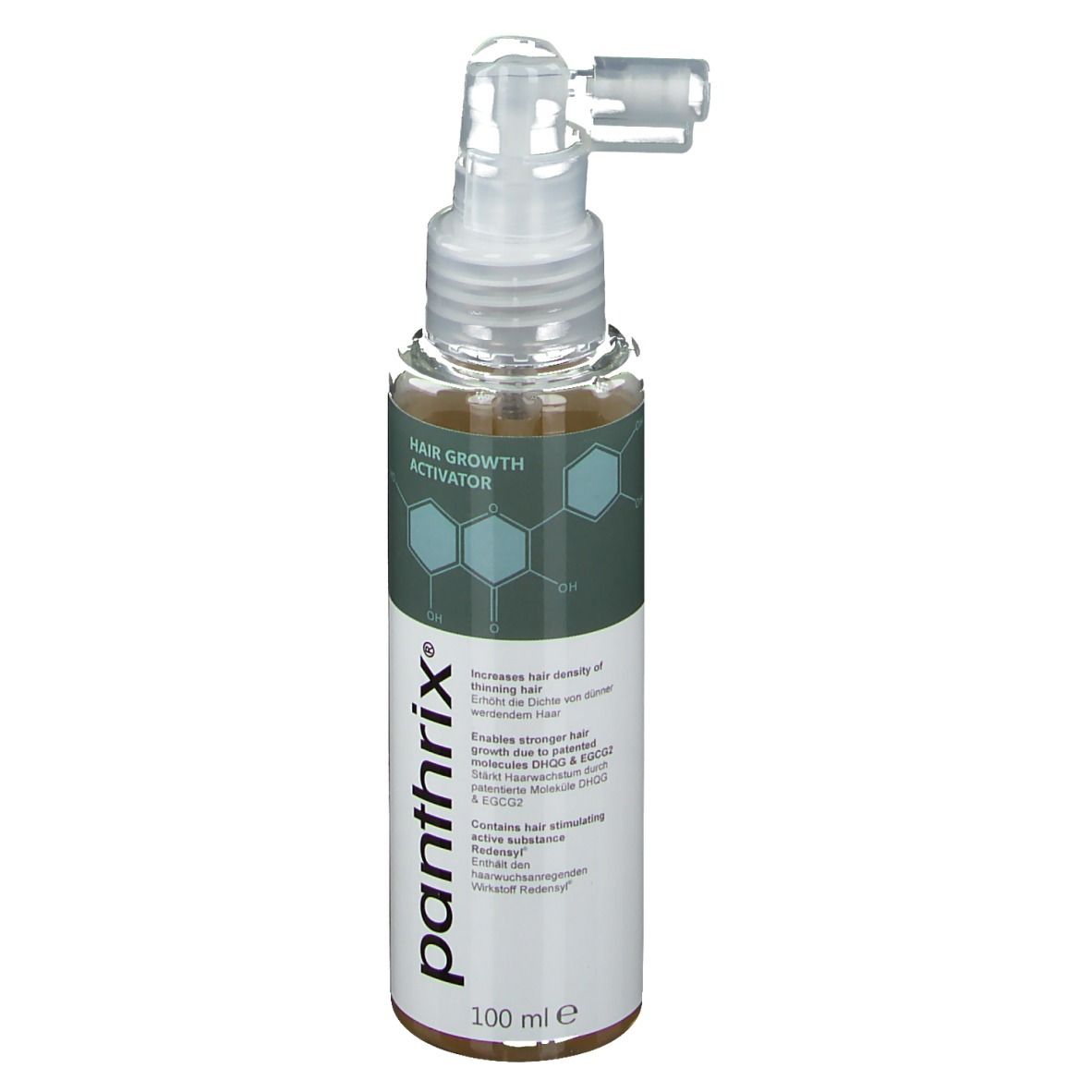 Panthrix Haarwachstumsaktivator in einer 100 ml Flasche mit Applikator.