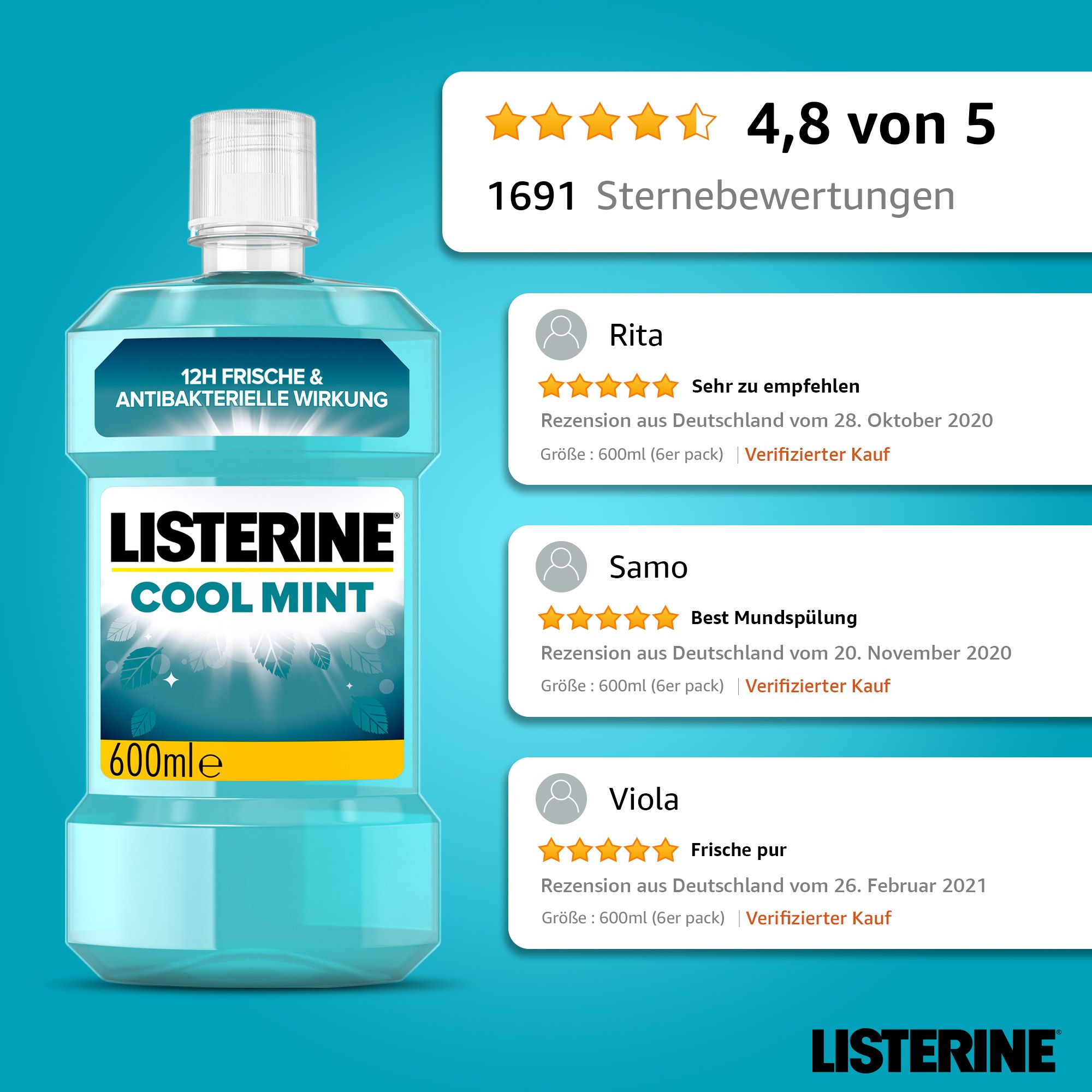 LISTERINE® Cool Mint Milder Geschmack