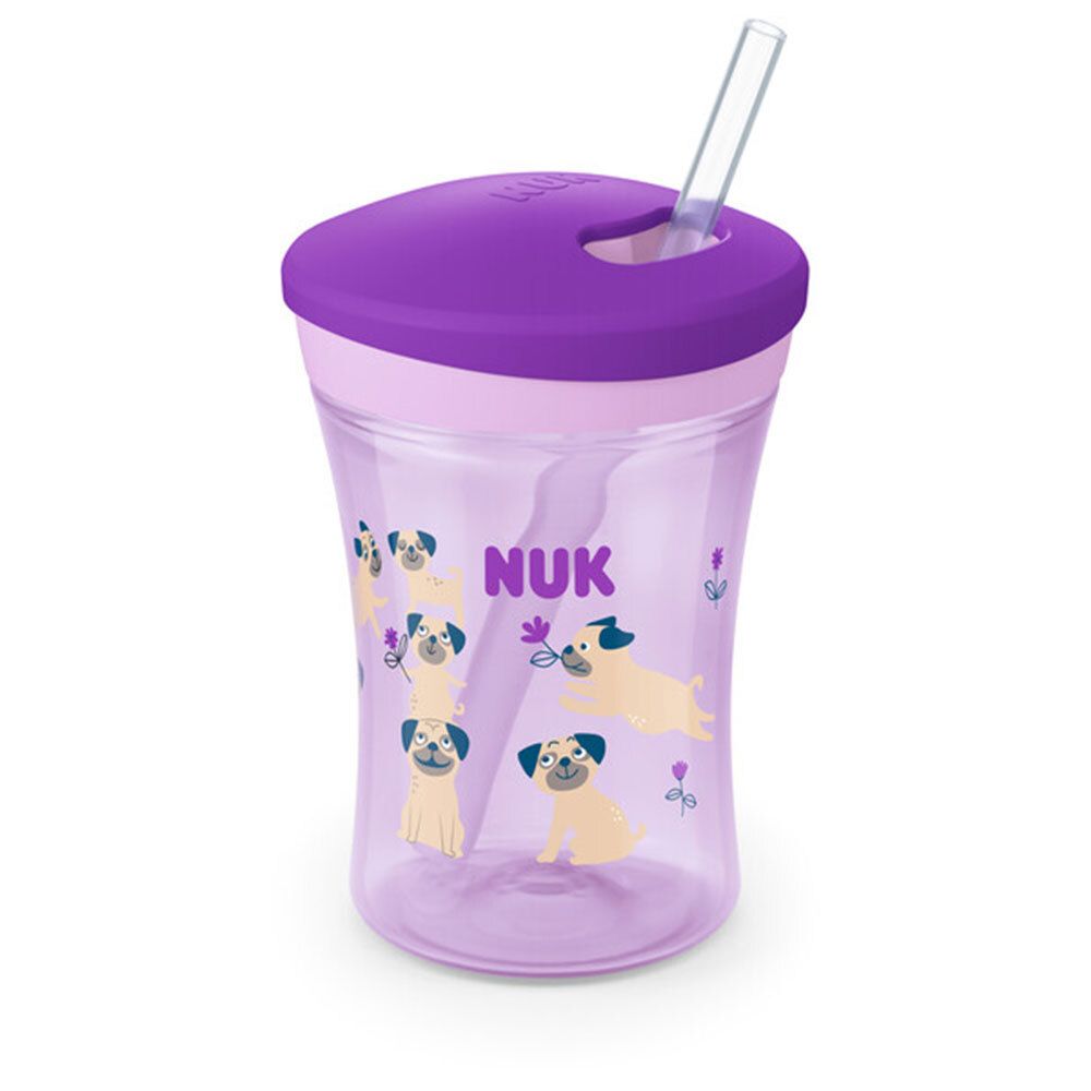 NUK Action Cup 230ml mit Trinkhalm, ab 12 Monate (Farbe nicht wählbar)