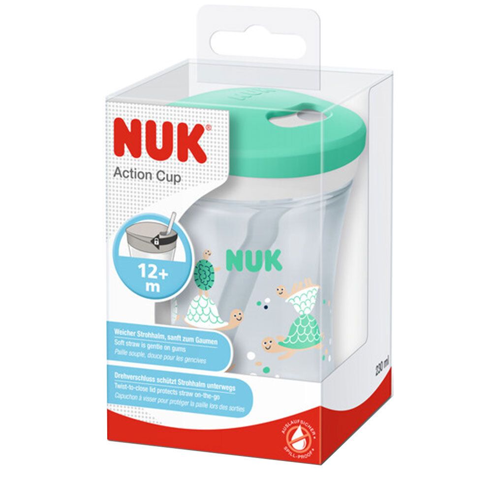 NUK Action Cup 230ml mit Trinkhalm, ab 12 Monate (Farbe nicht wählbar)