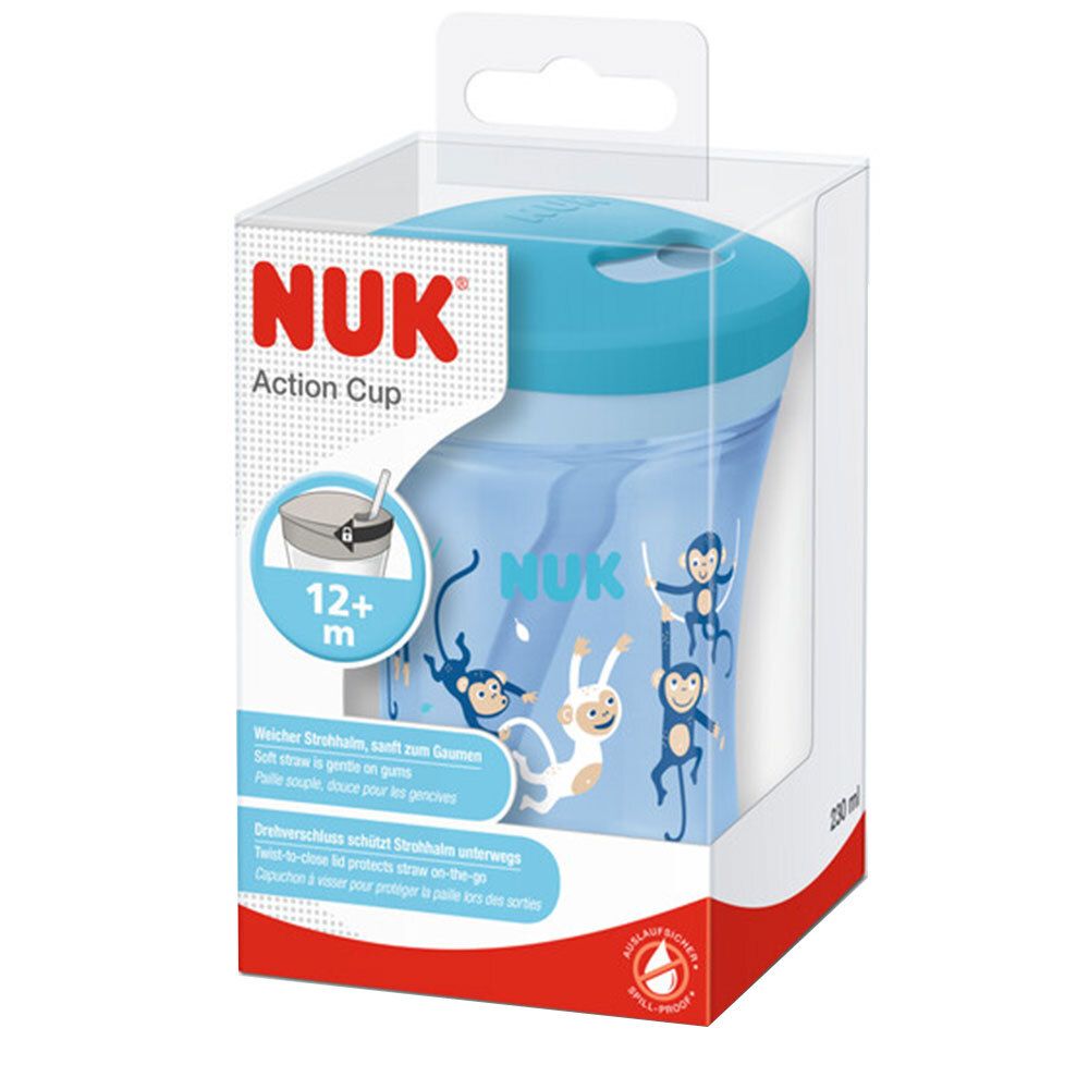 NUK Action Cup 230ml avec paille, 12 mois et plus