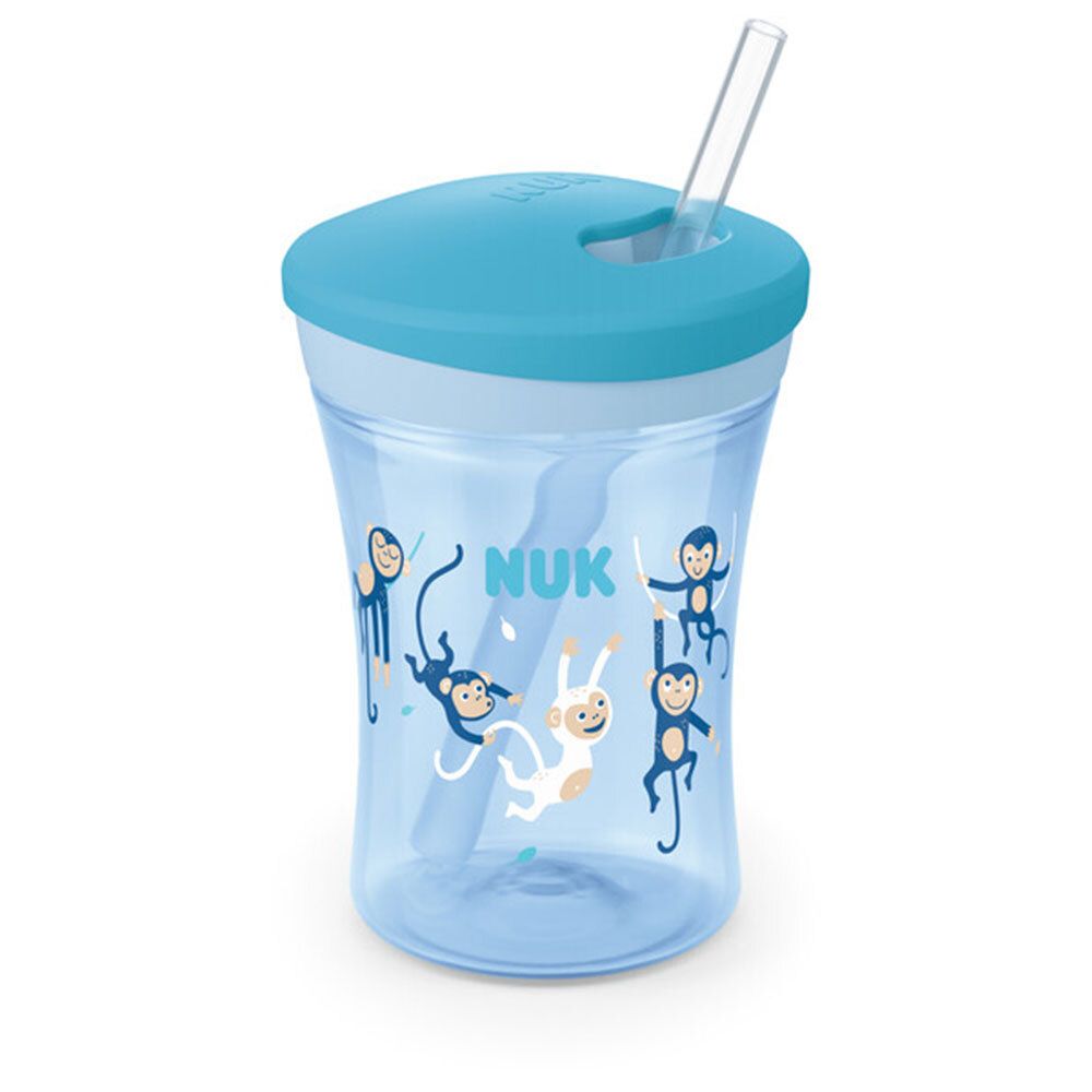 NUK Action Cup 230ml mit Trinkhalm, ab 12 Monate (Farbe nicht wählbar)