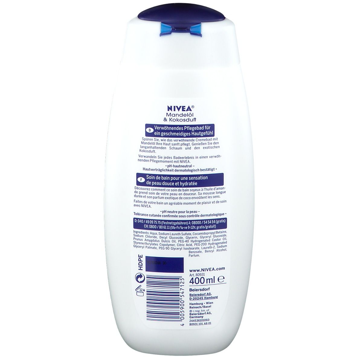 Nivea Soin de bain Huile d'amande douce & Coco