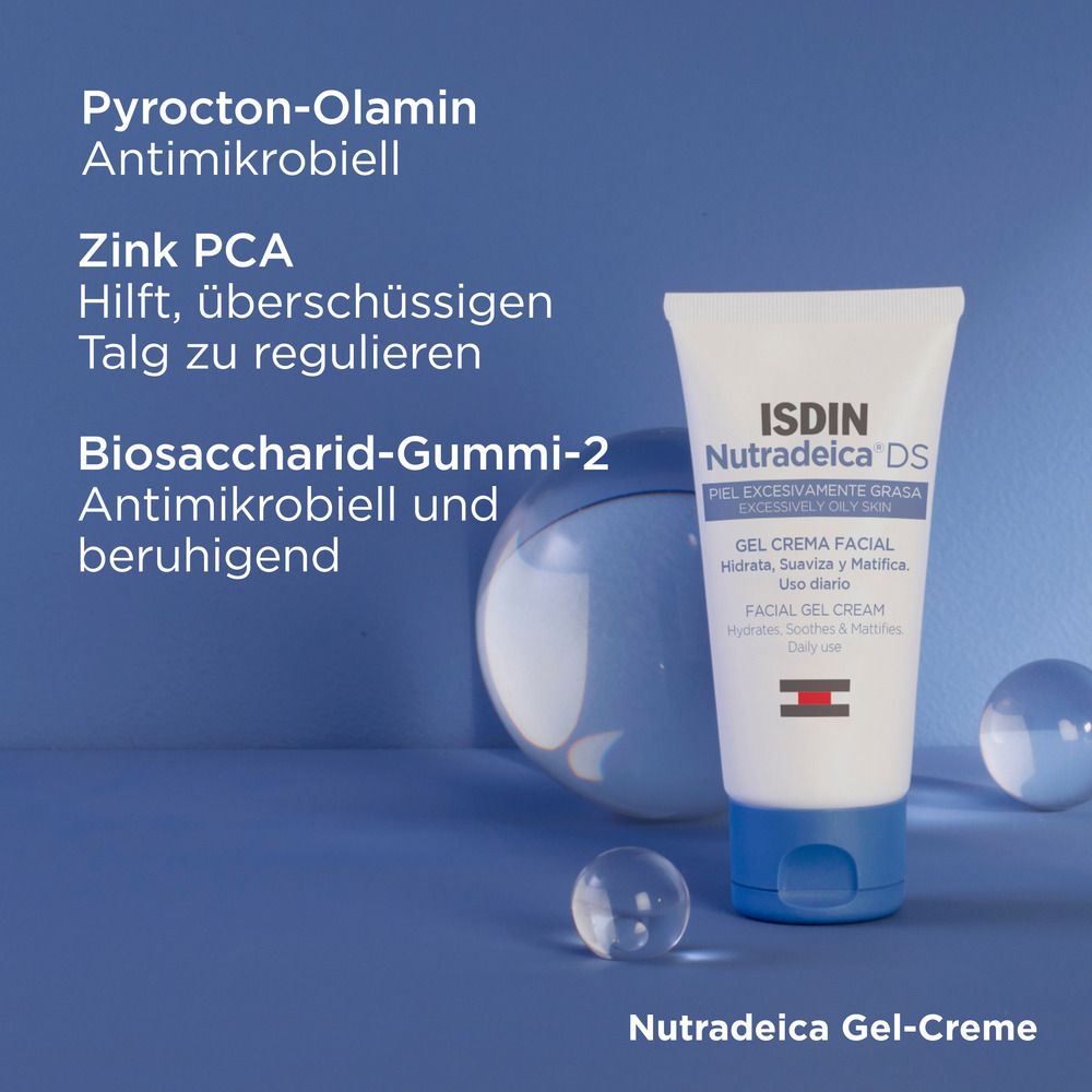 ISDIN Nutradeica® Gel-Creme beruhigende Gesichtscreme gegen Juckreiz, Schuppung und Rötung speziell bei seborrhoischer Dermatitis