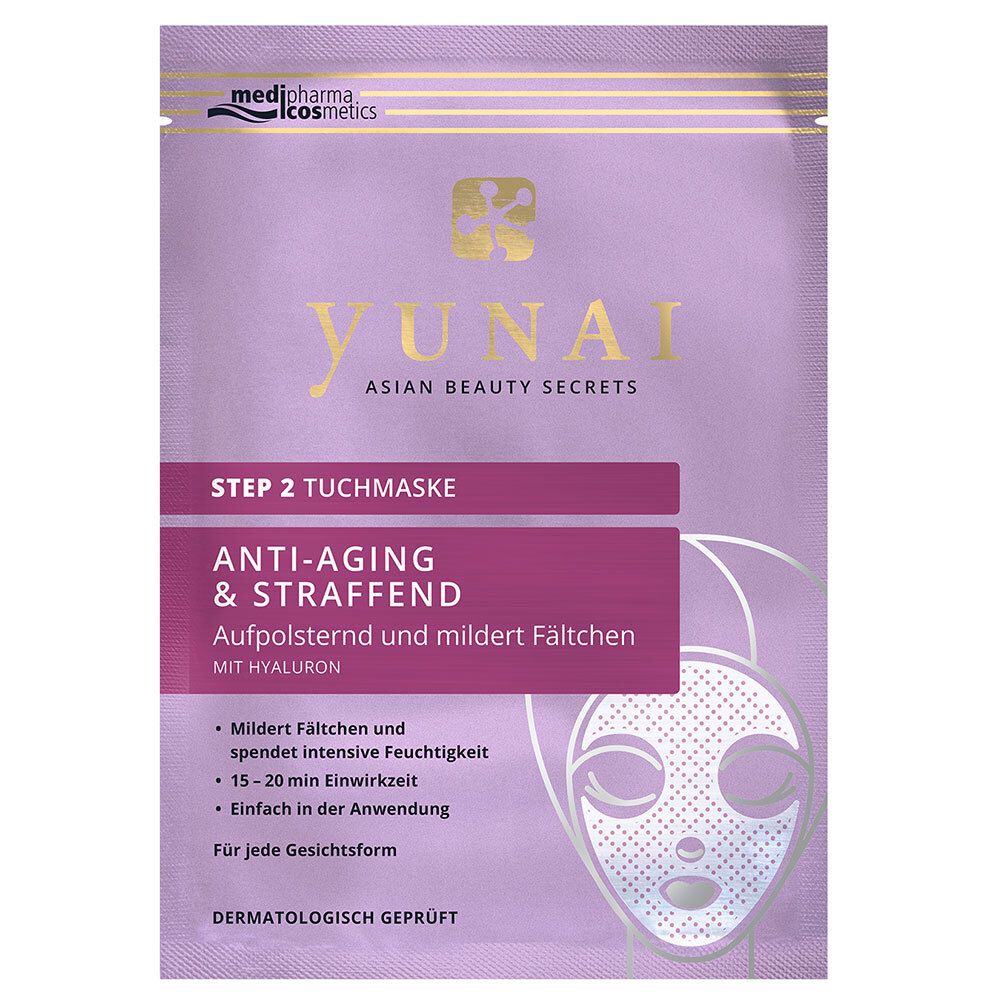 medipharma cosmetics Yunai Masque en tissu anti-rides + sérum lifting activateur