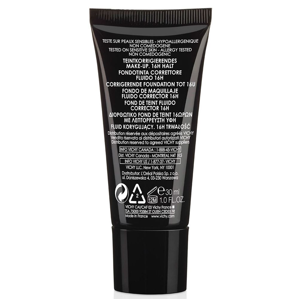 Rückseite der Tube. Text: Produktinformationen, Inhaltsstoffe, Herstelleradresse, Volumen 30 ml.