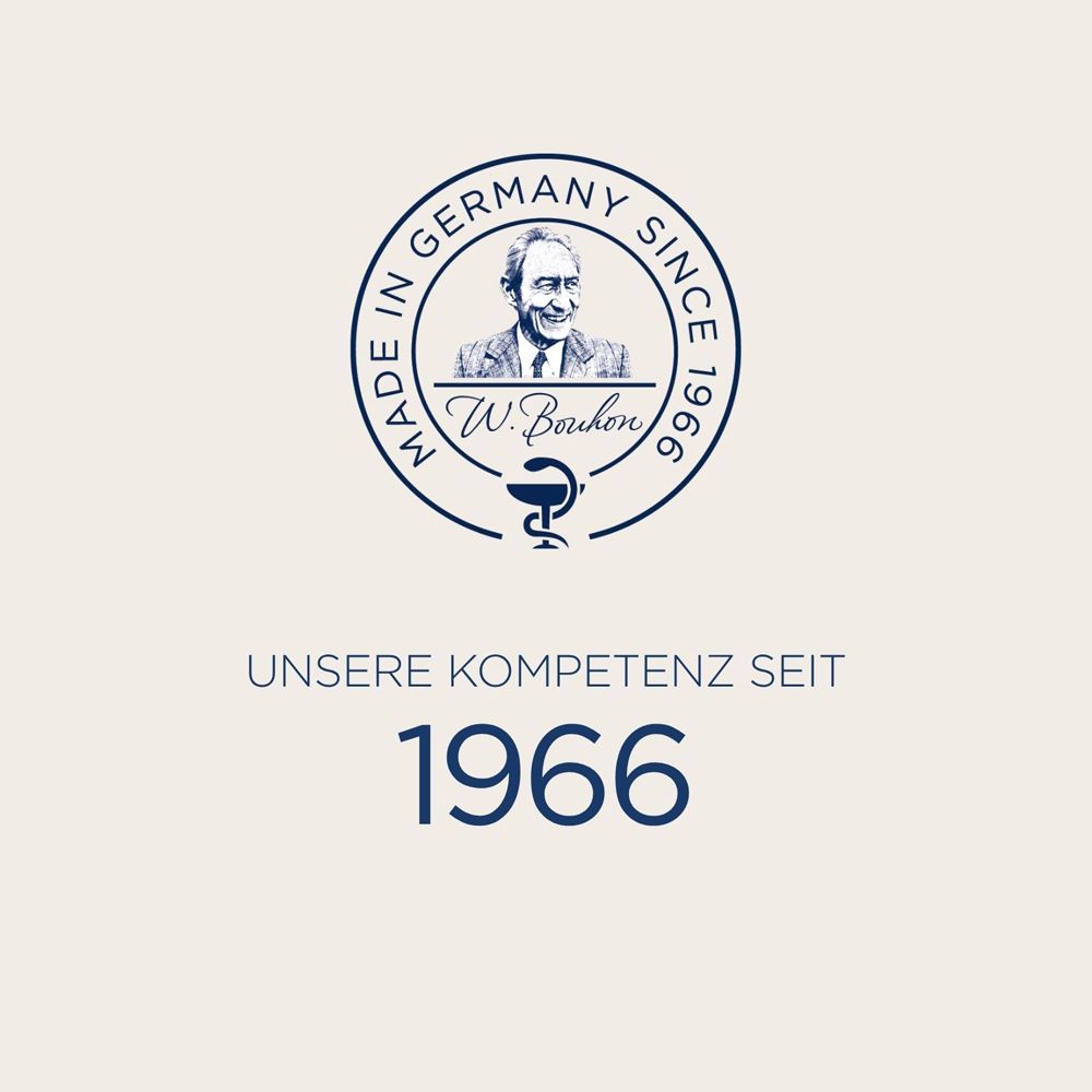 Logo mit Porträt eines Mannes, "Made in Germany since 1966" und "Unsere Kompetenz seit 1966".