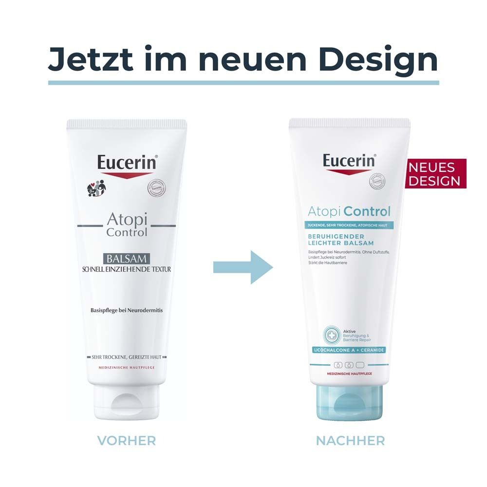 Eucerin® AtopiControl Beruhigender Leichter Balsam – Basispflege für Neurodermitis und sehr trockene Haut