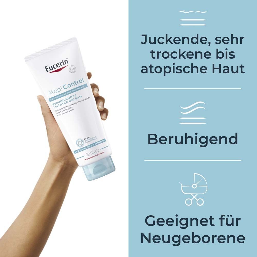 Eucerin® AtopiControl Beruhigender Leichter Balsam – Basispflege für Neurodermitis und sehr trockene Haut