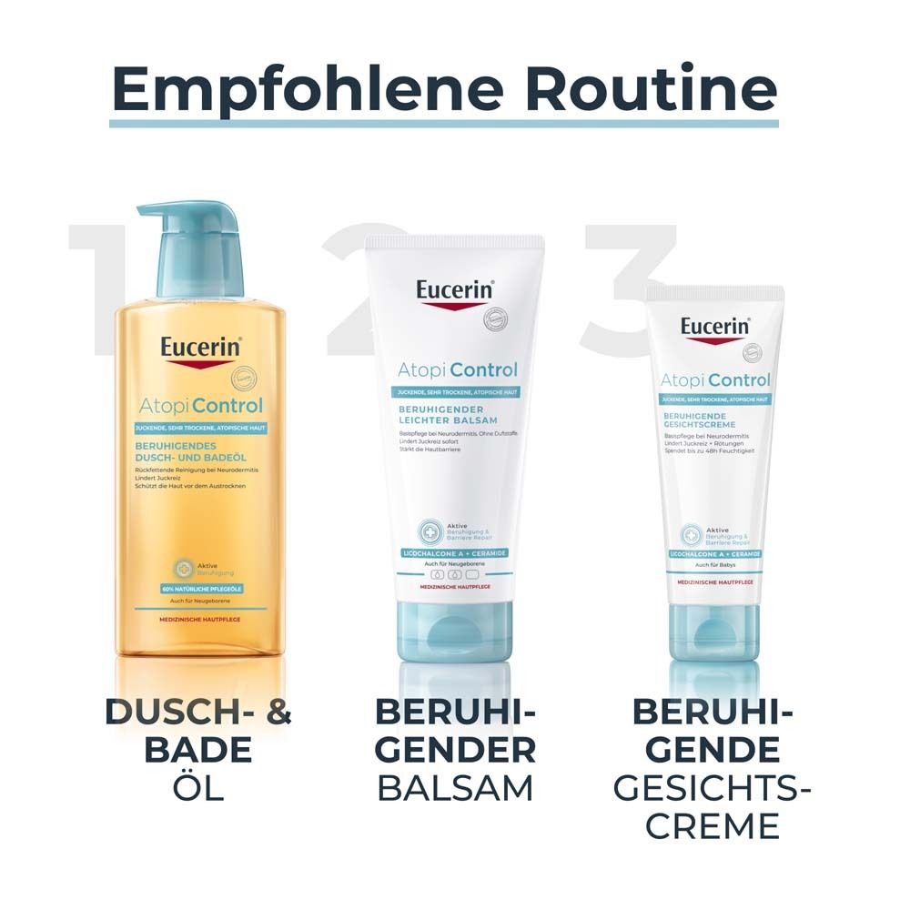 Eucerin® AtopiControl Beruhigender Leichter Balsam – Basispflege für Neurodermitis und sehr trockene Haut