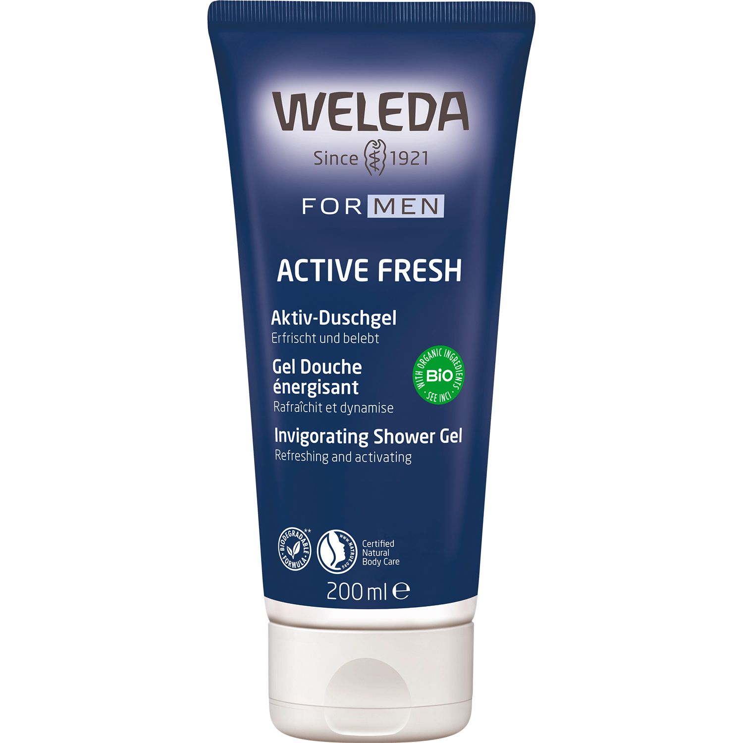 Weleda For Men Active Fresh – Aktiv Duschgel - belebt durch erfrischend-herben & maskulinen Duft