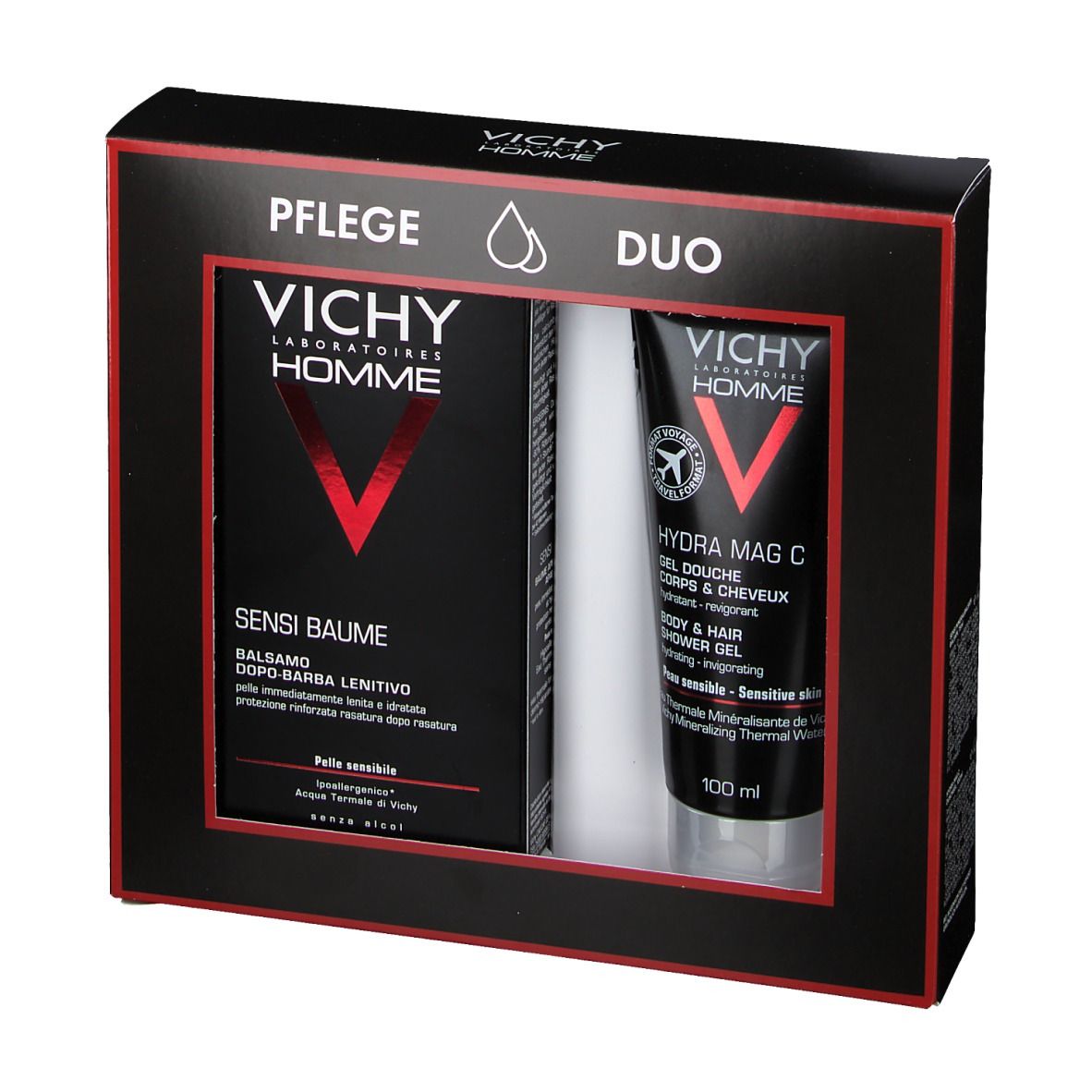 VICHY HOMME Pflege Duo Sensi Mineralbalm + Duschgel