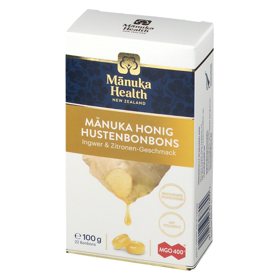 Manuka Health MGO 400+ Manuka-Honig Hustenbonbons Ingwer-Zitrone