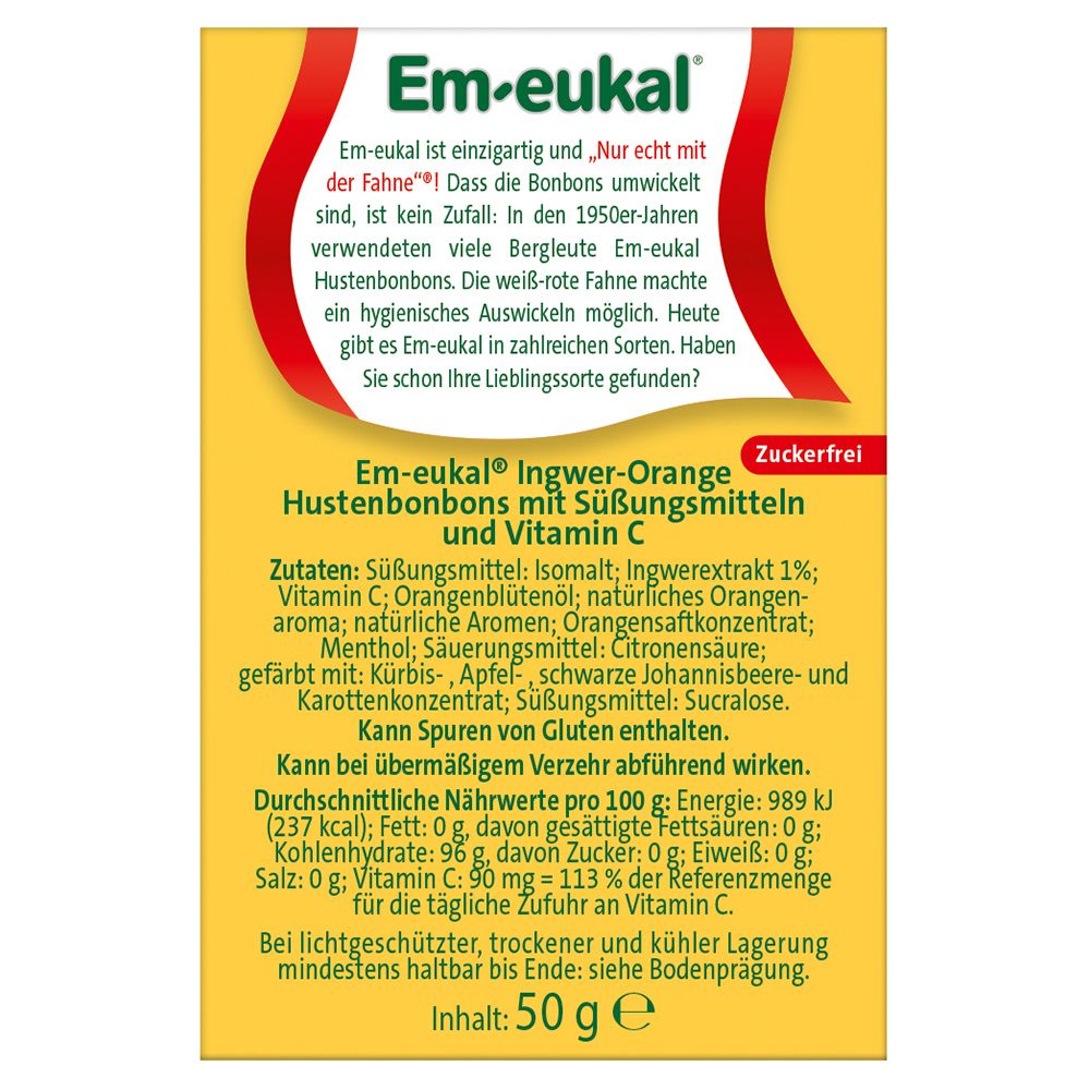 Em-eukal® Ingwer-Orange zuckerfrei