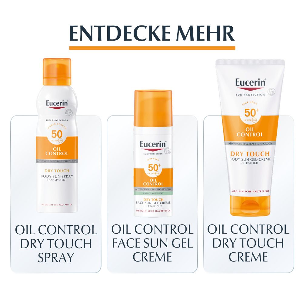 Eucerin® Oil Control Body Sun Dry Touch Gel-Creme LSF 30 – hoher Sonnenschutz mit ultra leichter Textur, Anti-Sand Effekt und Anti-Glanz Effekt