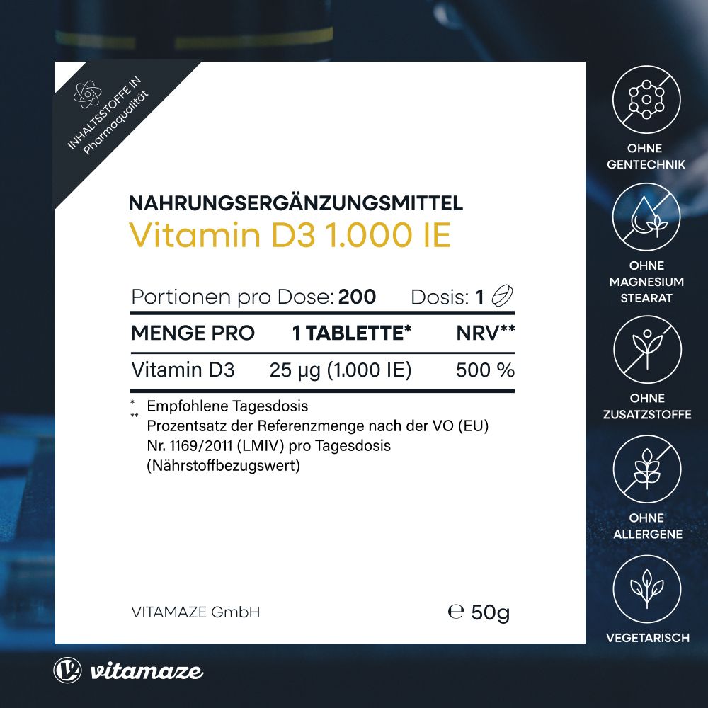 Vitamaze Vitamin D3 1.000 I.E. hochdosiert