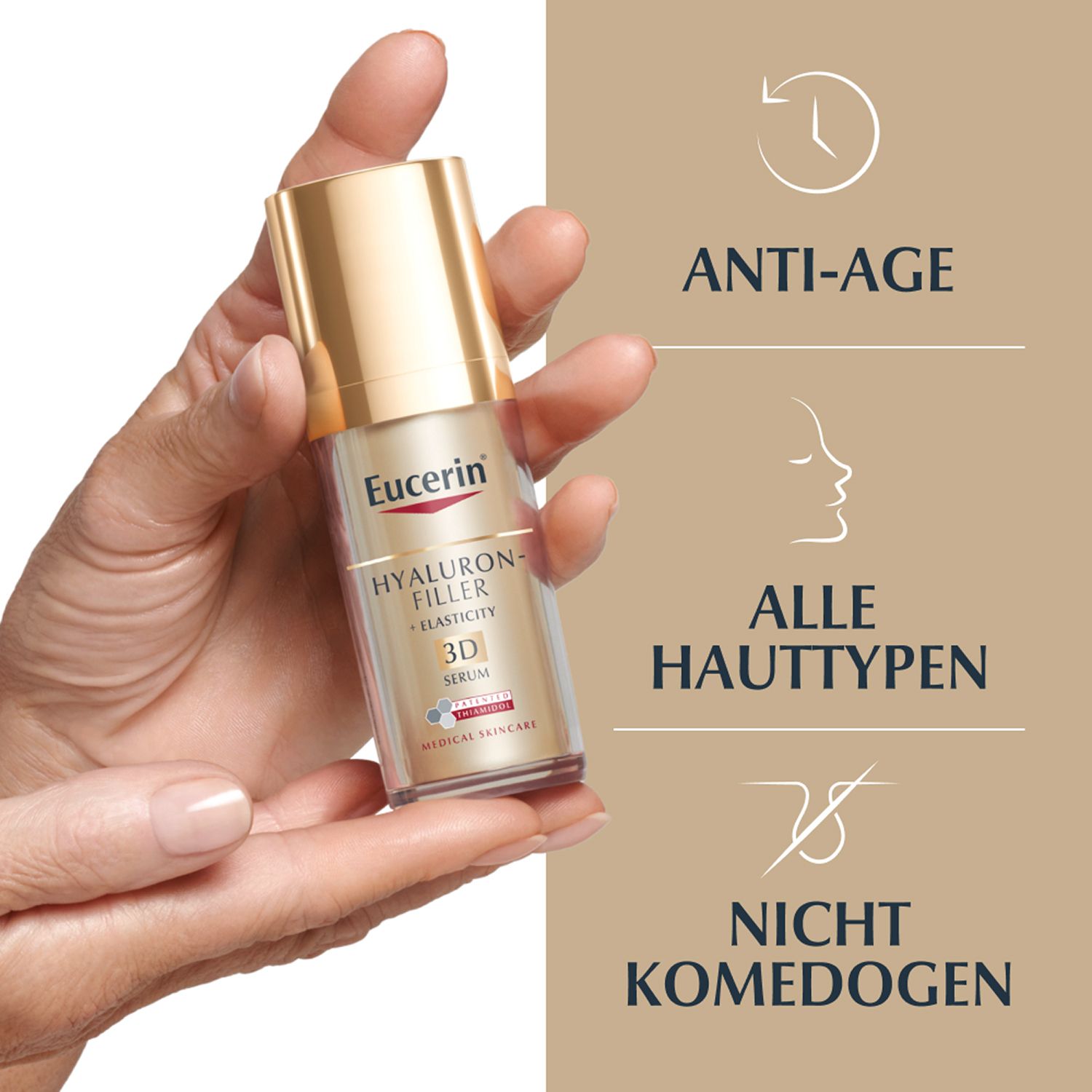 Eucerin®HYALURON-FILLER + ELASTICITY 3D Serum – Anti-Aging Serum für reife Haut – Hautpflege gegen Altersflecken und Falten