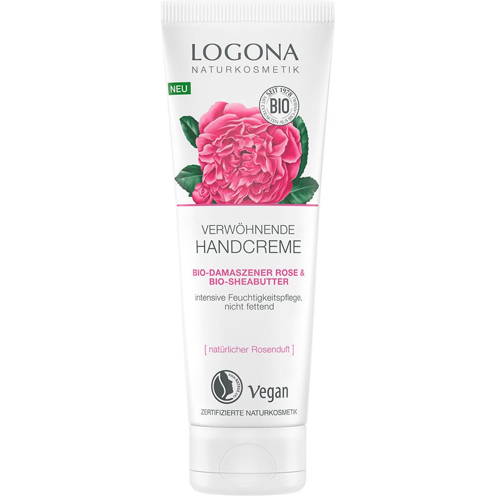LOGONA Crème mains choyante Rose de Damas bio & beurre de karité bio