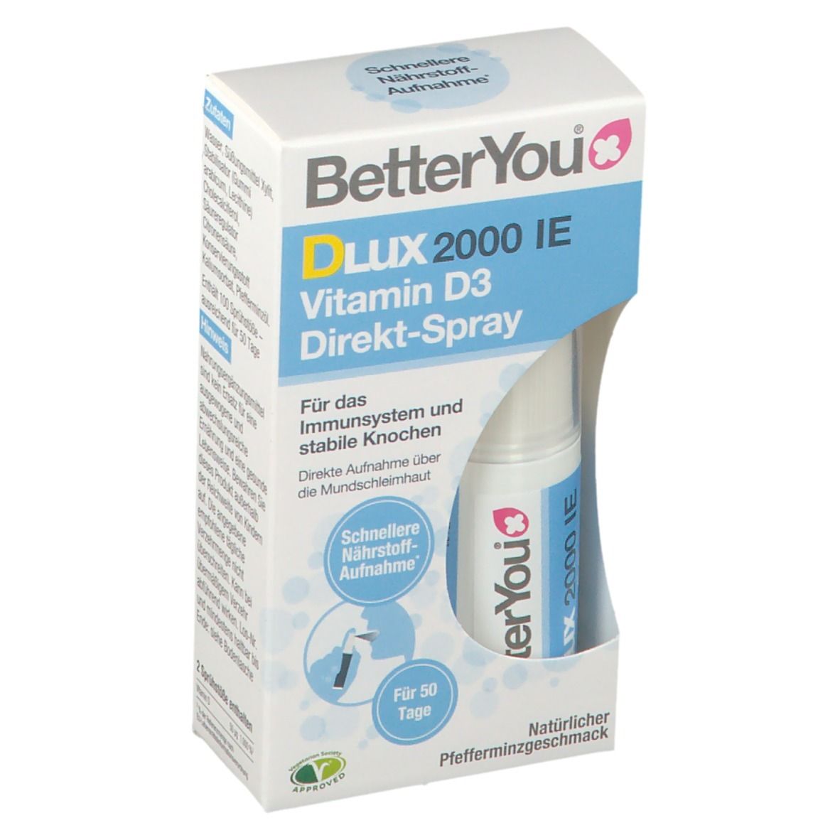 BetterYou® DLUX 2000 IE Vitamine D3 Vaporisateur direct